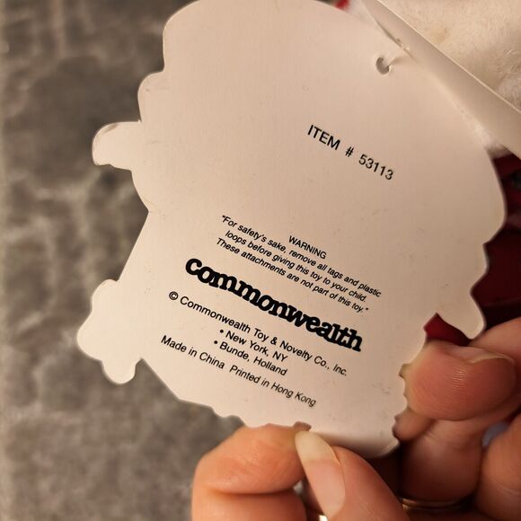 COMMONWEALTH CHRISTMAS GIRL POLAR BEAR PLUSH 12" STUFFED ANIMAL LOVEY SLIPPERS - Picture 5 of 8